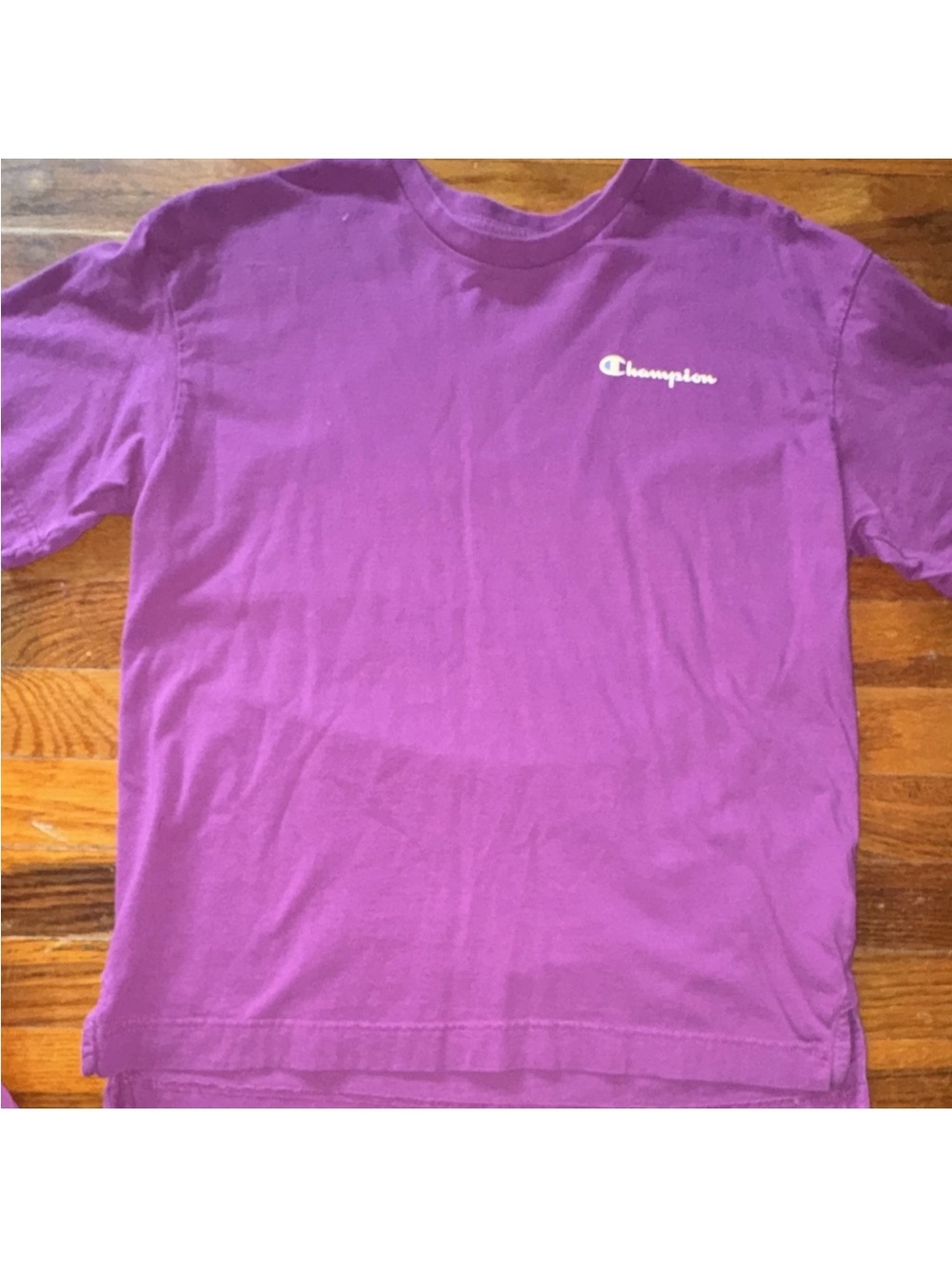 Champion Small Logo Crewneck Tee in Vibrant Purple Set